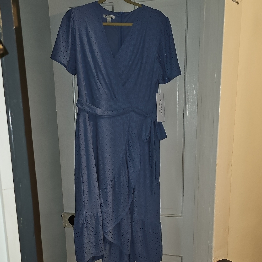London Style Periwinkle High Low Dress